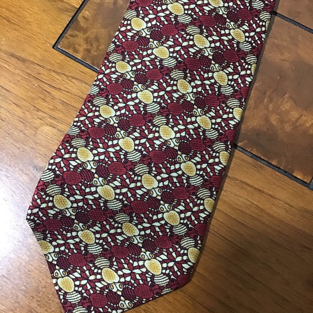 M.C. Escher Silk Neck Tie with Red and White Ants